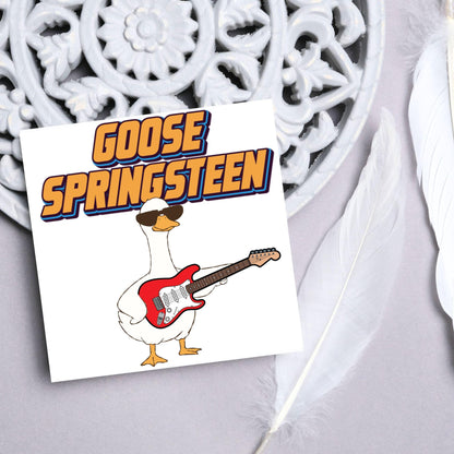 Goose Pun Card for Any Occasion, Goose Springsteen Funny Art Card, Birthday Card, Any Occasion Card, Music Card, Card for Bird Lover