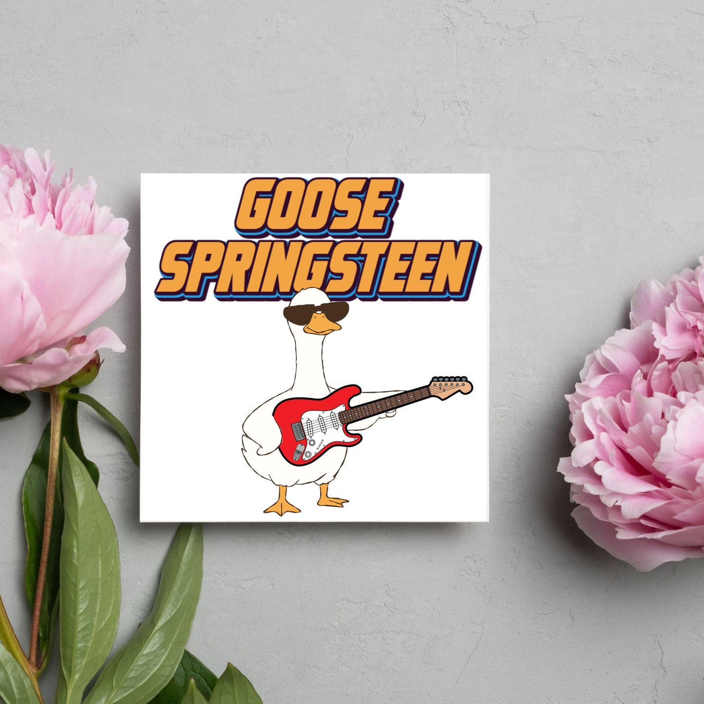 Goose Pun Card for Any Occasion, Goose Springsteen Funny Art Card, Birthday Card, Any Occasion Card, Music Card, Card for Bird Lover