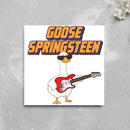 Goose Pun Card for Any Occasion, Goose Springsteen Funny Art Card, Birthday Card, Any Occasion Card, Music Card, Card for Bird Lover