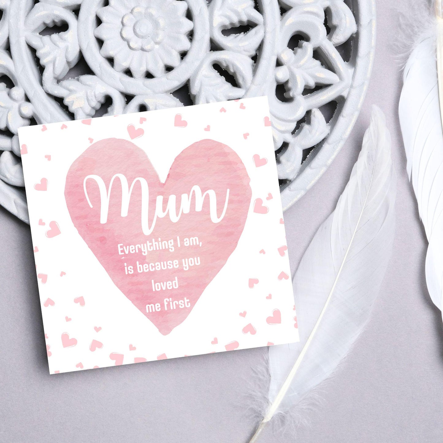 Heart Mother's Day Card, Cute Card for Mum, Greetings Card, Happy Mother's Day, Card for Mother, Mam Card, Thanks Mum Card