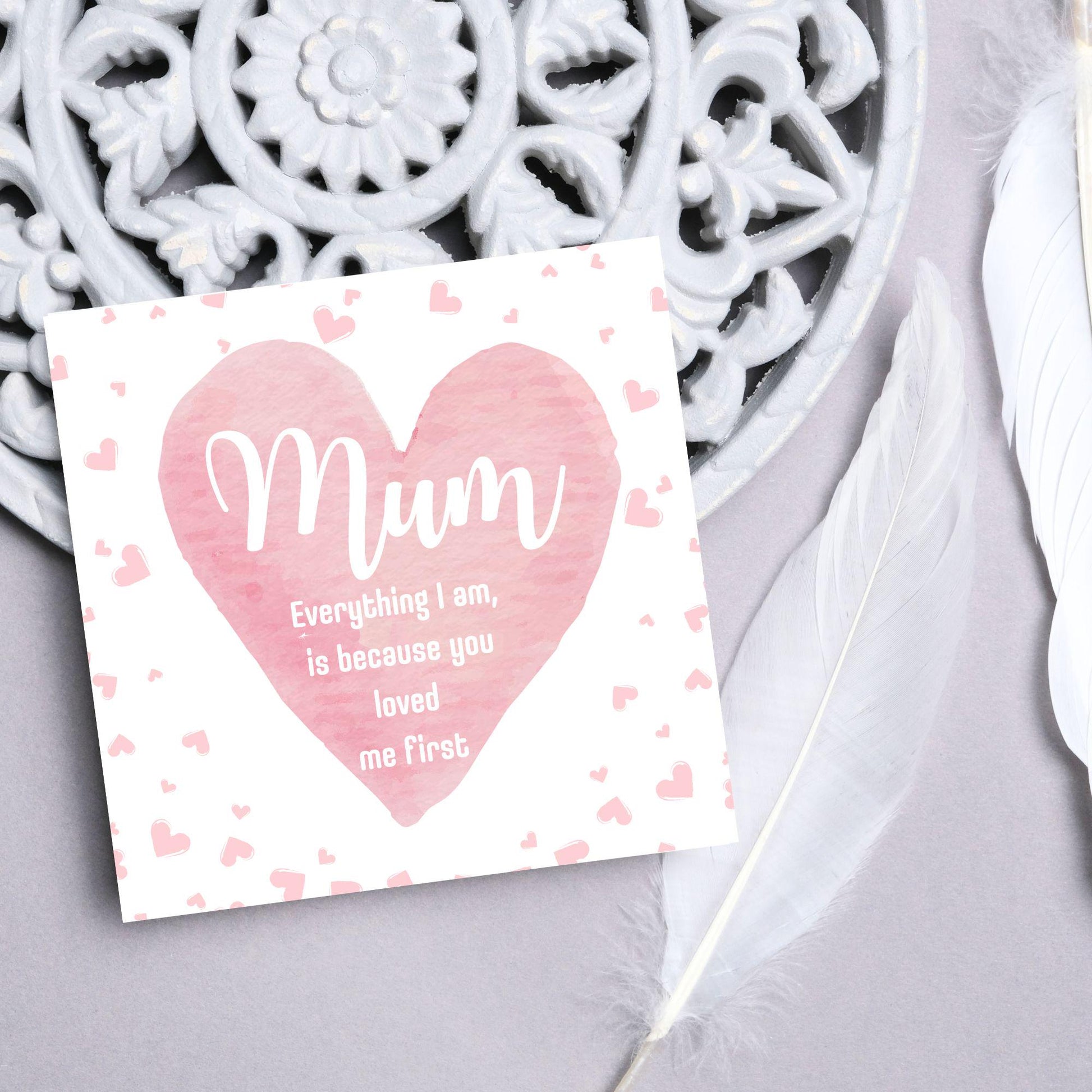 Heart Mother's Day Card, Cute Card for Mum, Greetings Card, Happy Mother's Day, Card for Mother, Mam Card, Thanks Mum Card