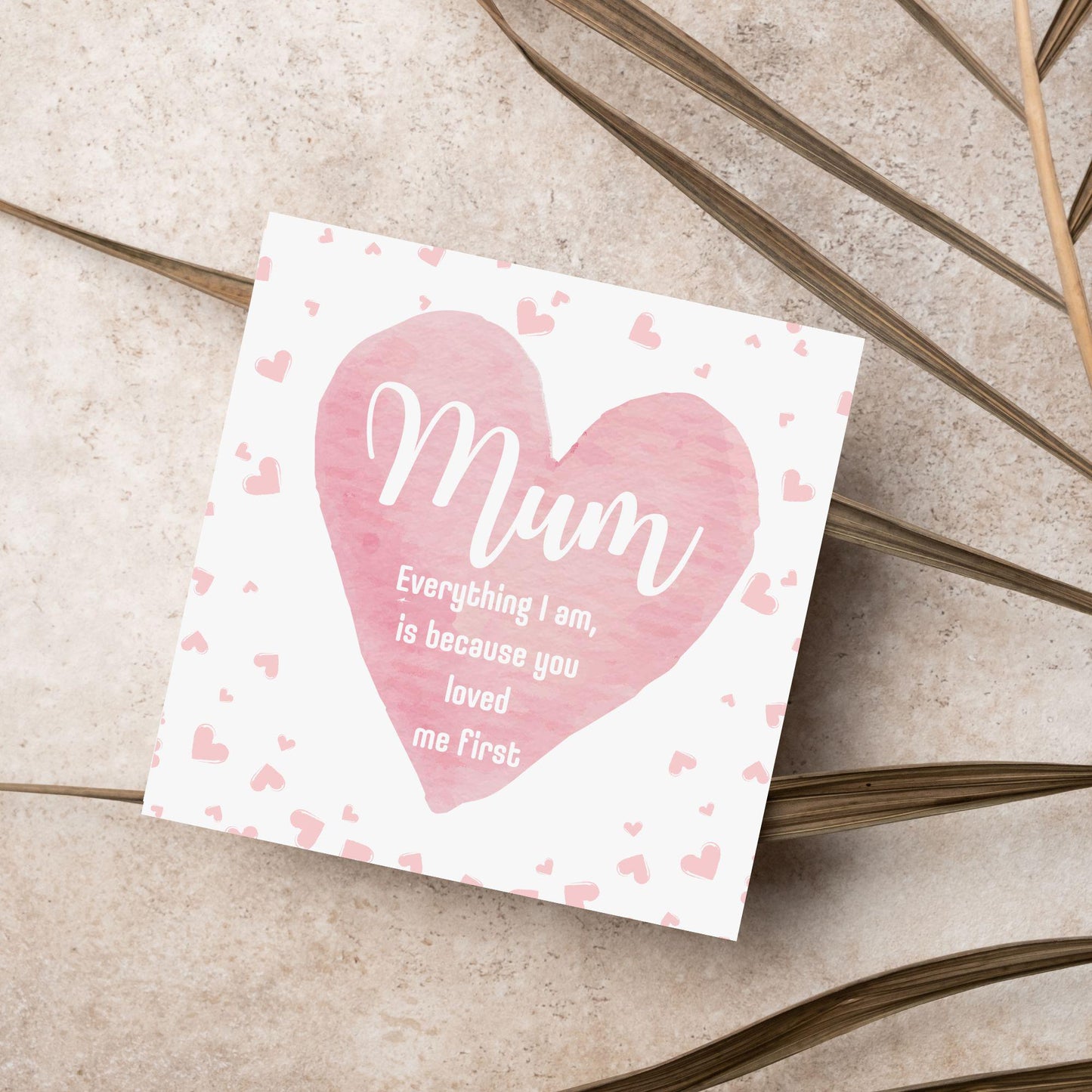 Heart Mother's Day Card, Cute Card for Mum, Greetings Card, Happy Mother's Day, Card for Mother, Mam Card, Thanks Mum Card