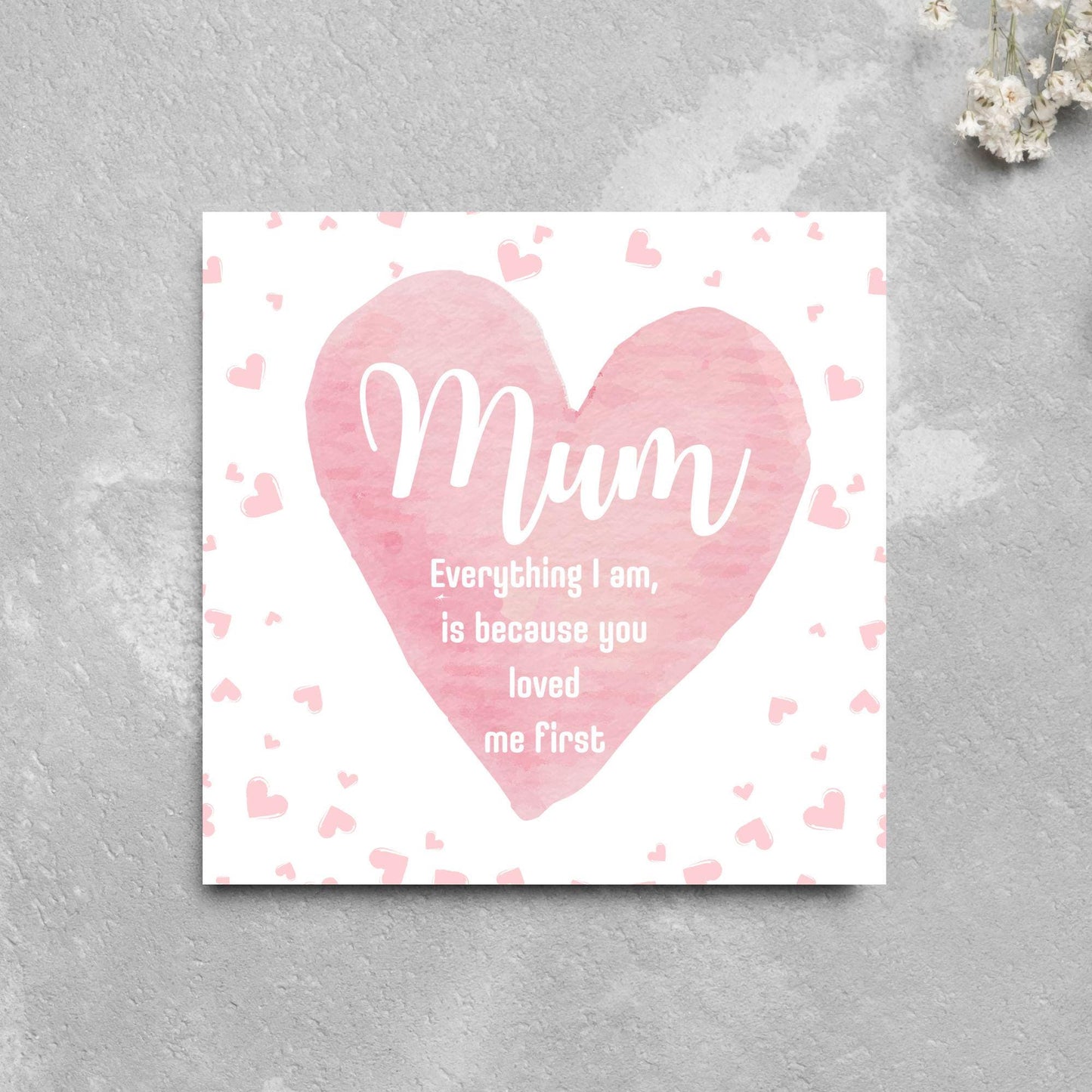 Heart Mother's Day Card, Cute Card for Mum, Greetings Card, Happy Mother's Day, Card for Mother, Mam Card, Thanks Mum Card