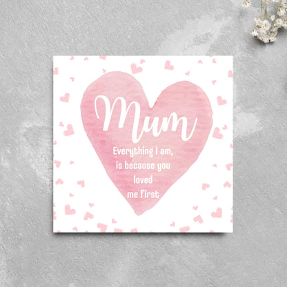 Heart Mother's Day Card, Cute Card for Mum, Greetings Card, Happy Mother's Day, Card for Mother, Mam Card, Thanks Mum Card