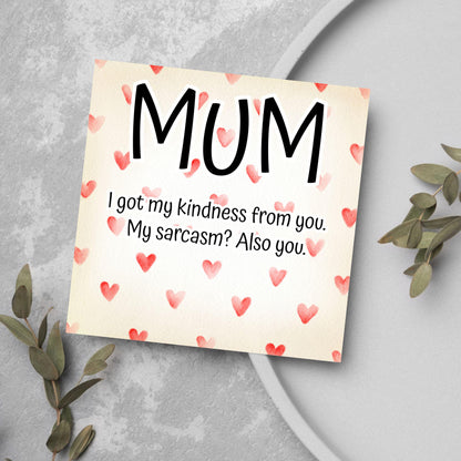 Heart Mother's Day Card, Cute Card for Mum, Greetings Card, Happy Mother's Day, Card for Mother, Mam Card, Thanks Mum Card