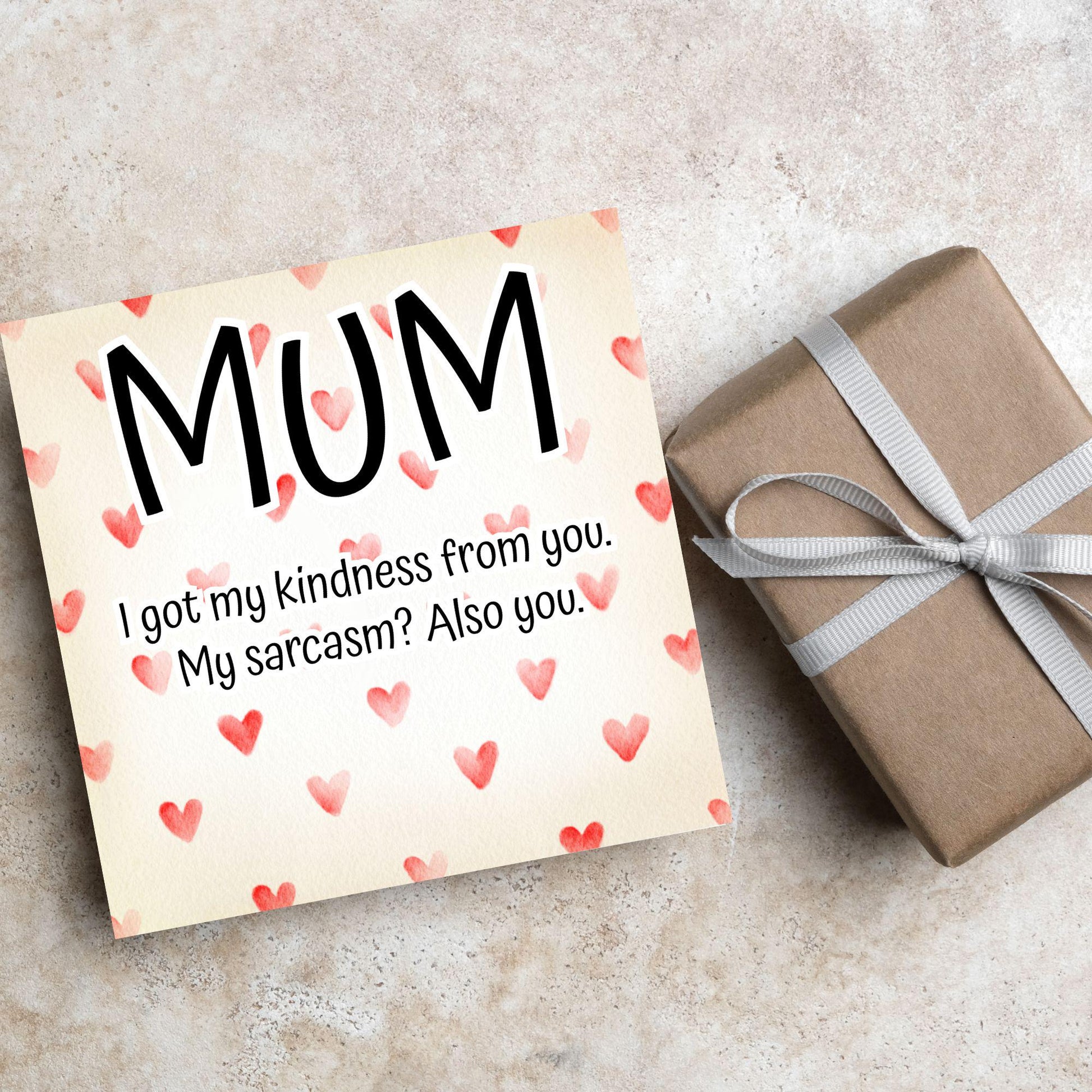 Heart Mother's Day Card, Cute Card for Mum, Greetings Card, Happy Mother's Day, Card for Mother, Mam Card, Thanks Mum Card