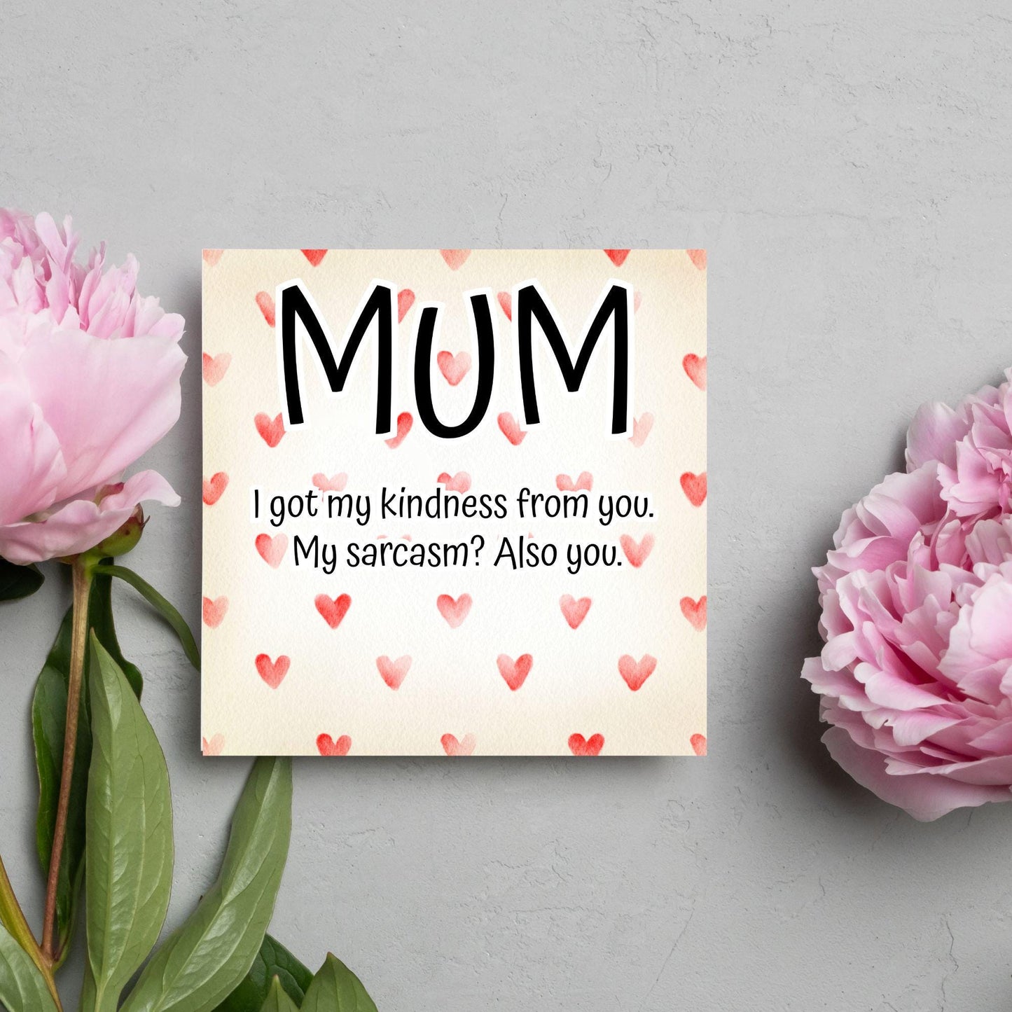 Heart Mother's Day Card, Cute Card for Mum, Greetings Card, Happy Mother's Day, Card for Mother, Mam Card, Thanks Mum Card