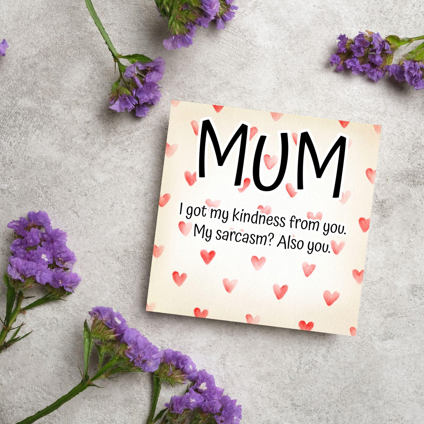 Heart Mother's Day Card, Cute Card for Mum, Greetings Card, Happy Mother's Day, Card for Mother, Mam Card, Thanks Mum Card