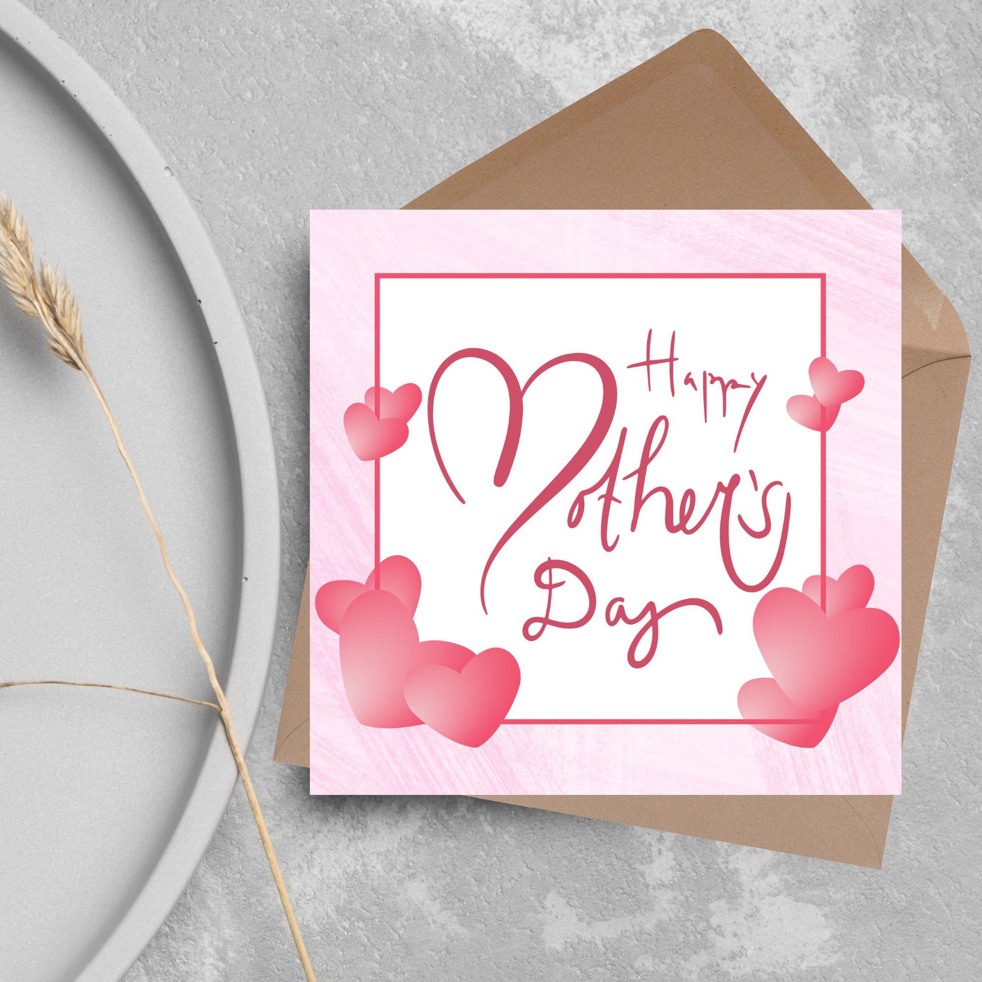 Heart Mother's Day Card, Cute Card for Mum, Greetings Card, Happy Mother's Day, Card for Mother, Mam Card, Thanks Mum Card