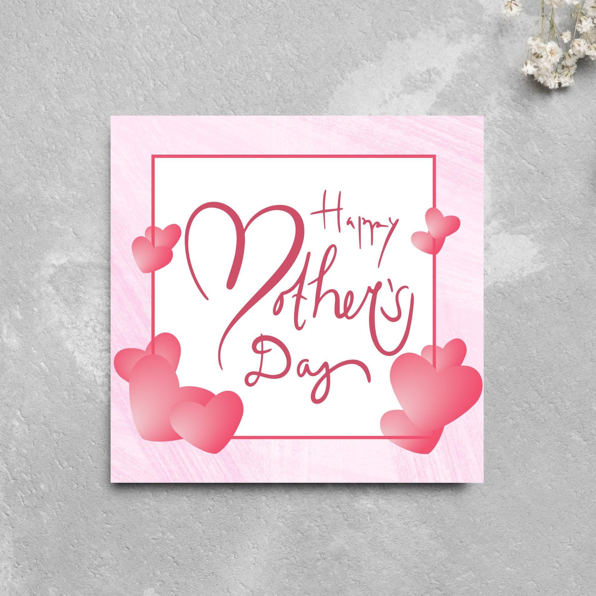 Heart Mother's Day Card, Cute Card for Mum, Greetings Card, Happy Mother's Day, Card for Mother, Mam Card, Thanks Mum Card