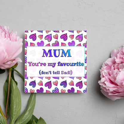 Heart Mother's Day Card, Cute Card for Mum, Greetings Card, Happy Mother's Day, Card for Mother, Mam Card, Thanks Mum Card