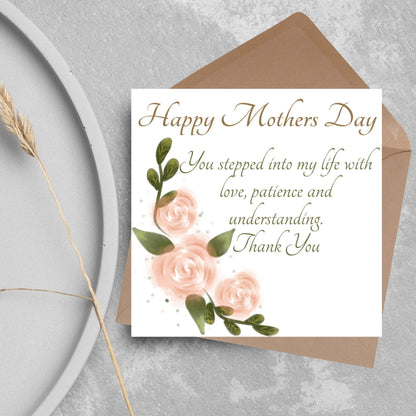 Stepmum Mother's Day Card, Happy Mother's Day, Card for Step Mother, Mam Card, Thanks Mum Card, Adopted Mum, Foster Mum