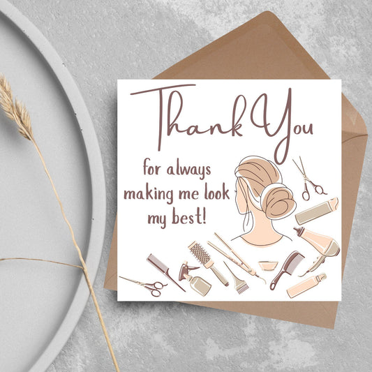 Thank You Hairdresser Card, Thankyou Hair Stylist, Appreciation Card
