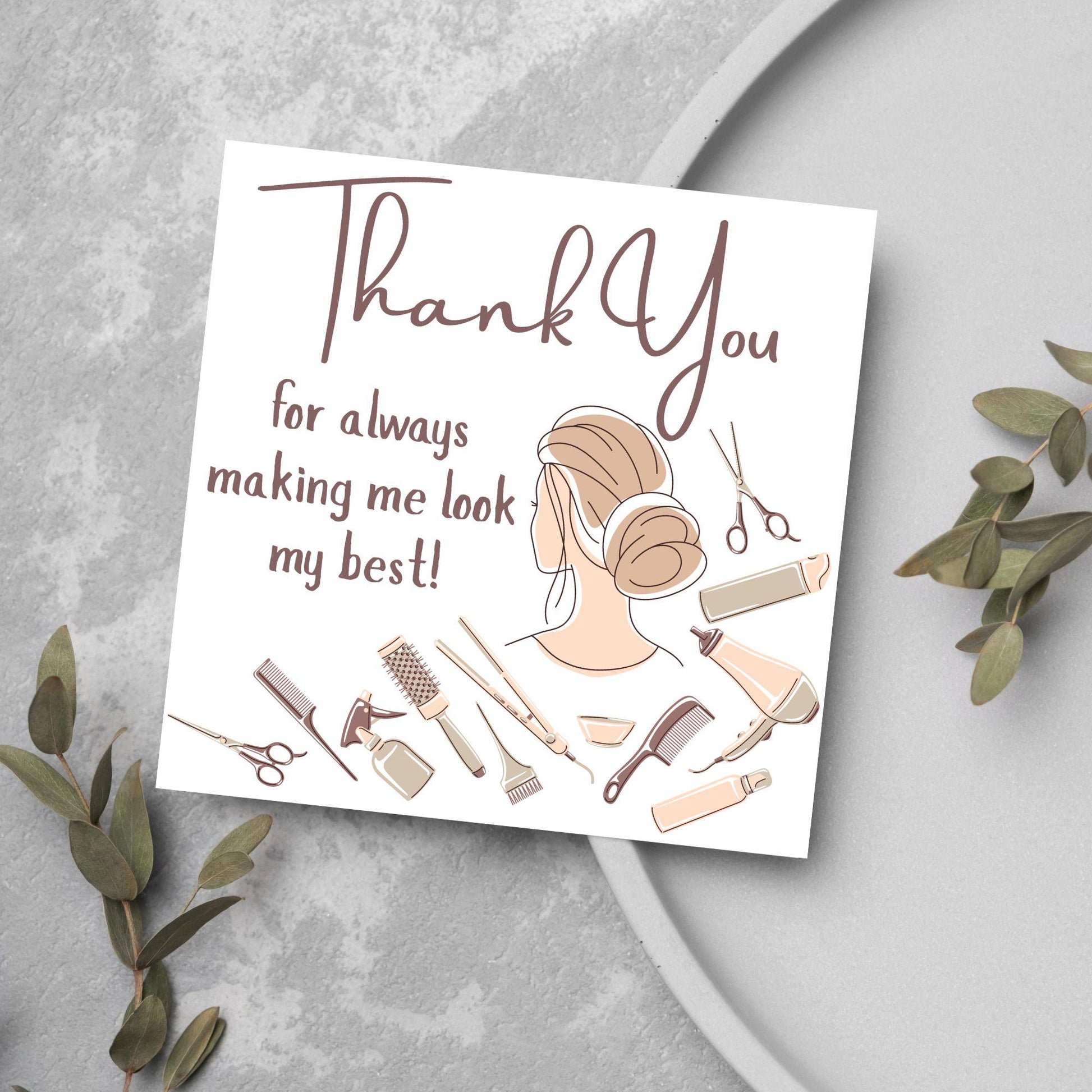 Thank You Hairdresser Card, Thankyou Hair Stylist, Appreciation Card