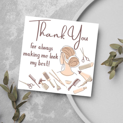Thank You Hairdresser Card, Thankyou Hair Stylist, Appreciation Card