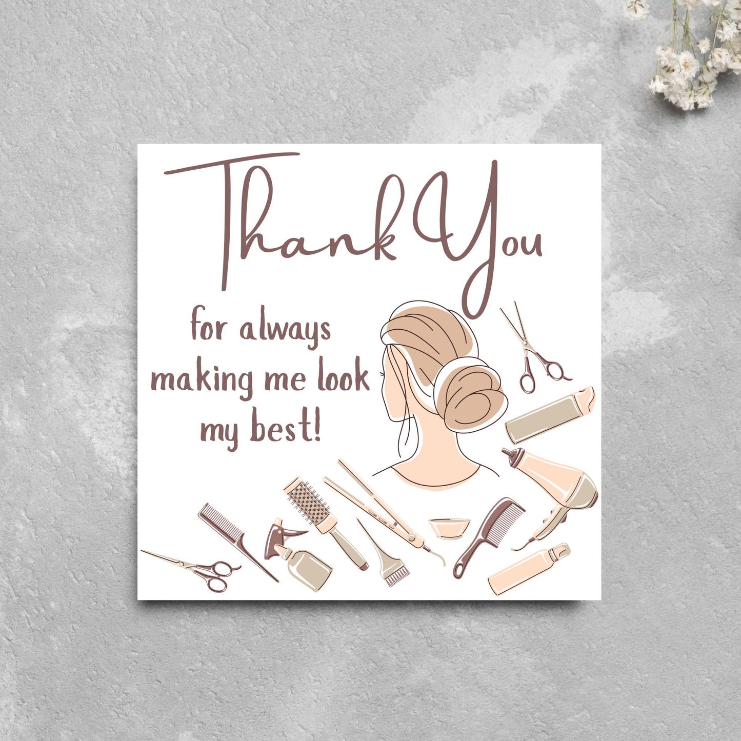 Thank You Hairdresser Card, Thankyou Hair Stylist, Appreciation Card