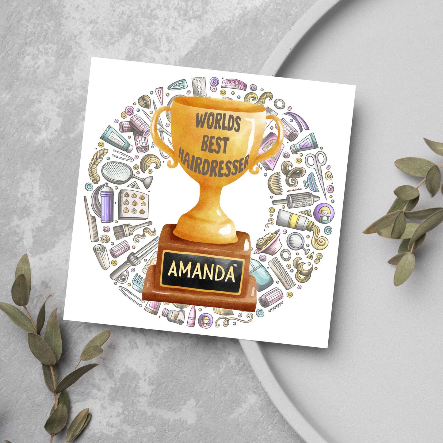 Personalised Thank You Hairdresser Card, Thankyou Hair Stylist, Appreciation Card