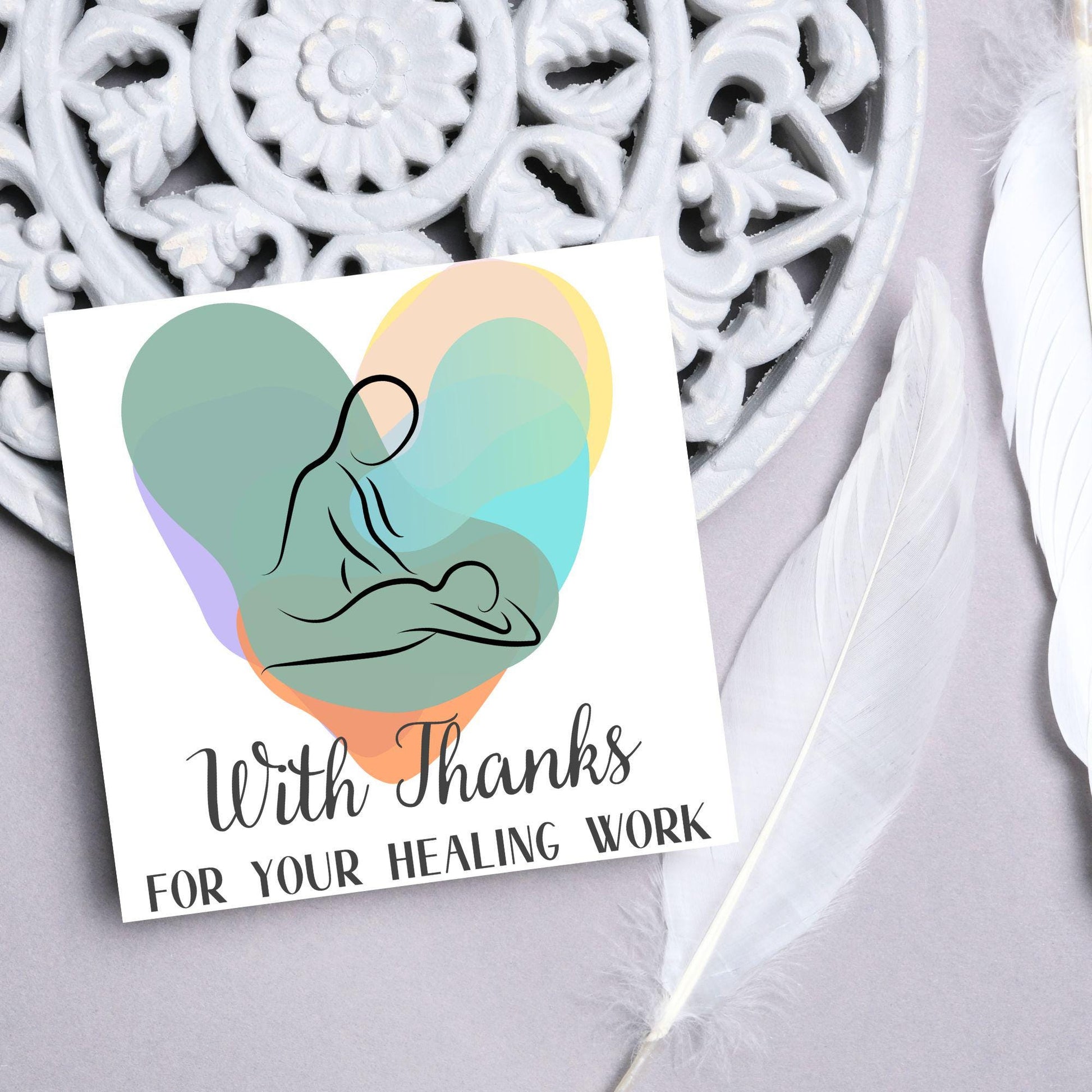 Thank You Card for Masseuse, Card For Massage Therapist, Spa Thank You Card, Healer Card, Reiki Card
