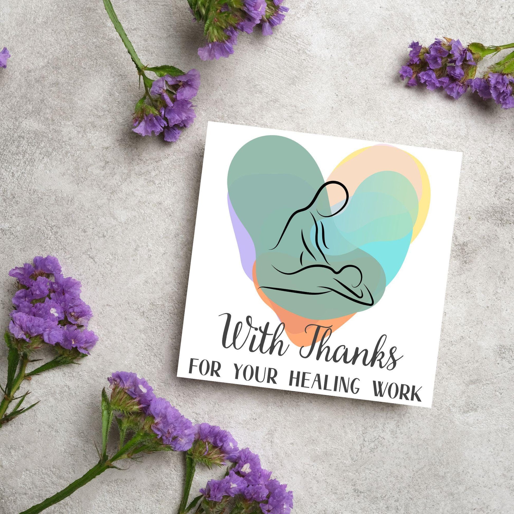 Thank You Card for Masseuse, Card For Massage Therapist, Spa Thank You Card, Healer Card, Reiki Card