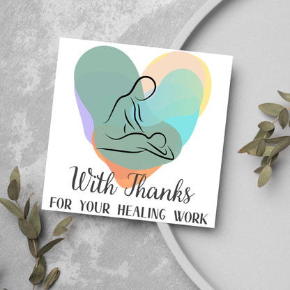 Thank You Card for Masseuse, Card For Massage Therapist, Spa Thank You Card, Healer Card, Reiki Card