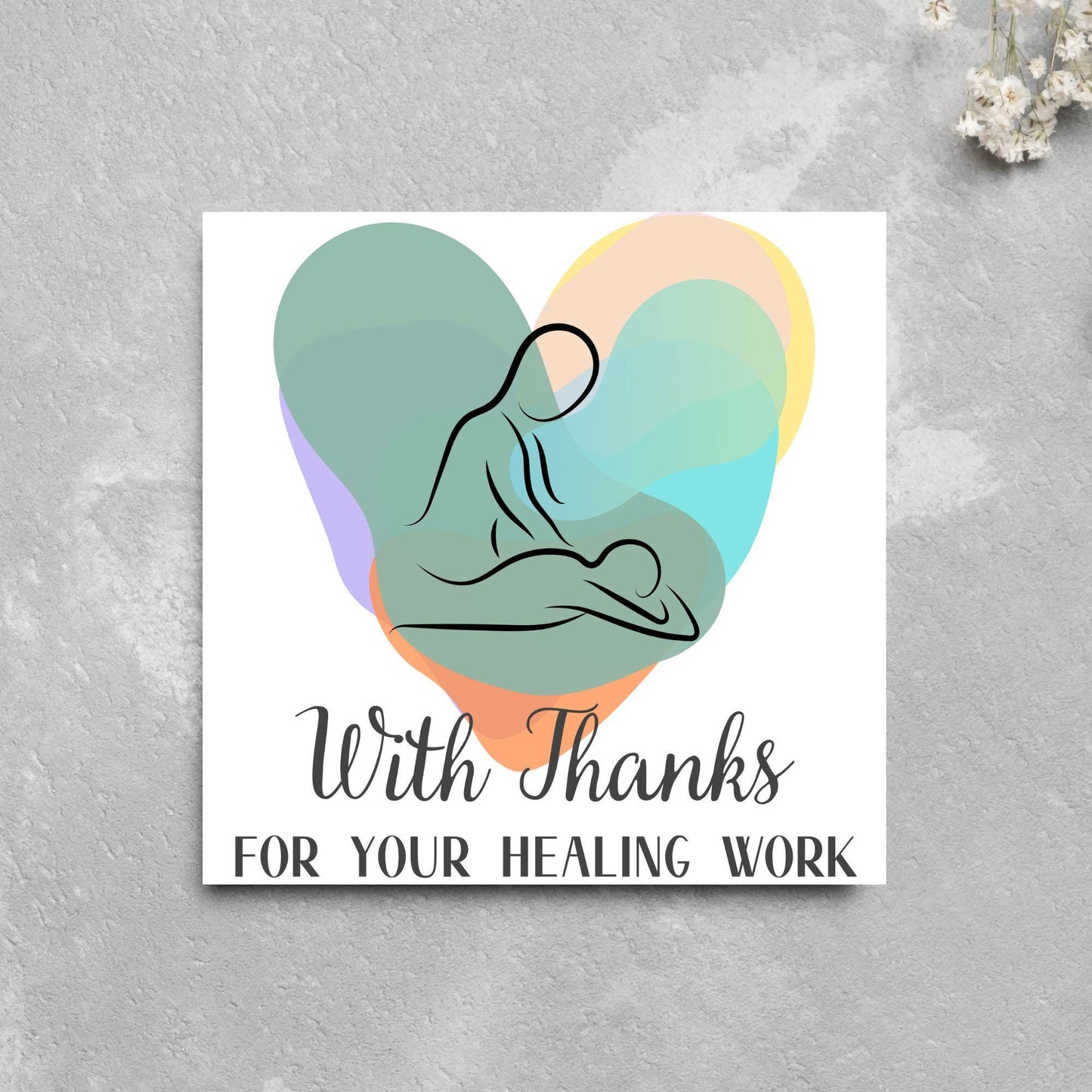 Thank You Card for Masseuse, Card For Massage Therapist, Spa Thank You Card, Healer Card, Reiki Card
