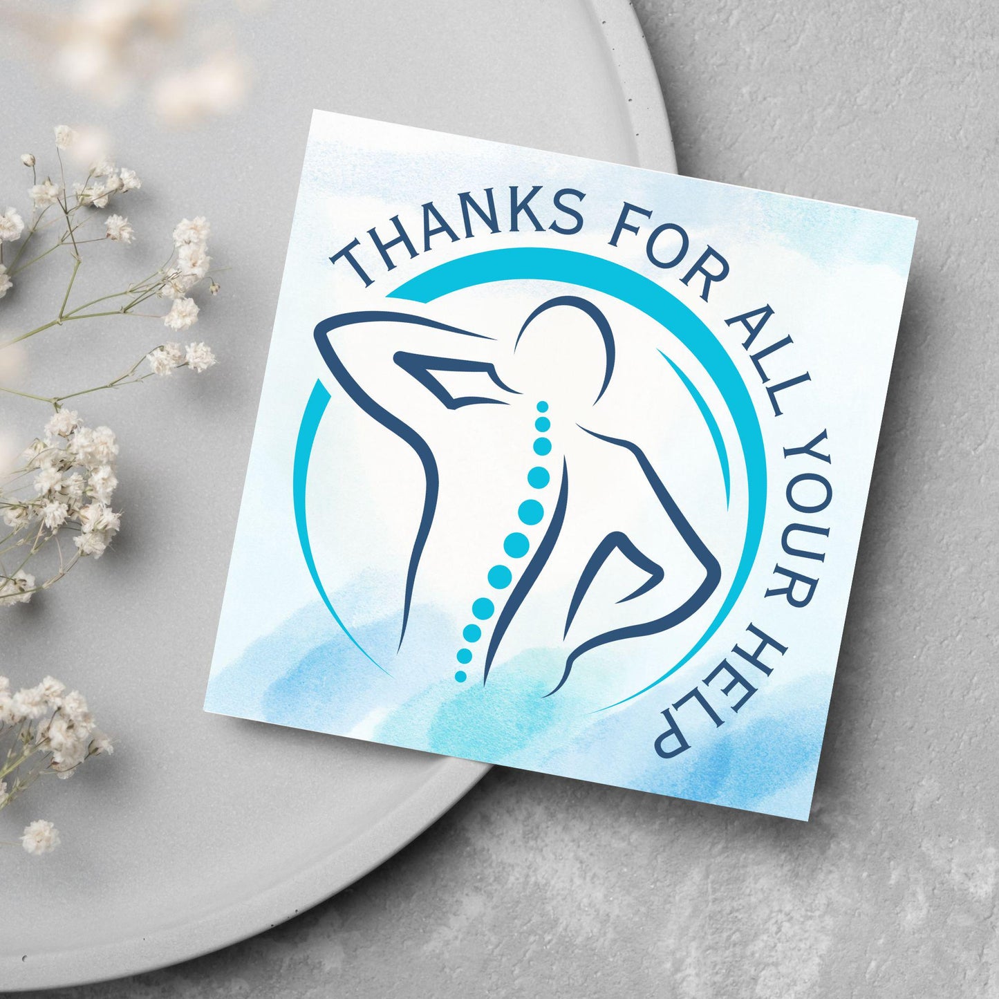 Thank You Card for Physiotherapist, Card For Massage Therapist, Chiropractor Thank You Card,