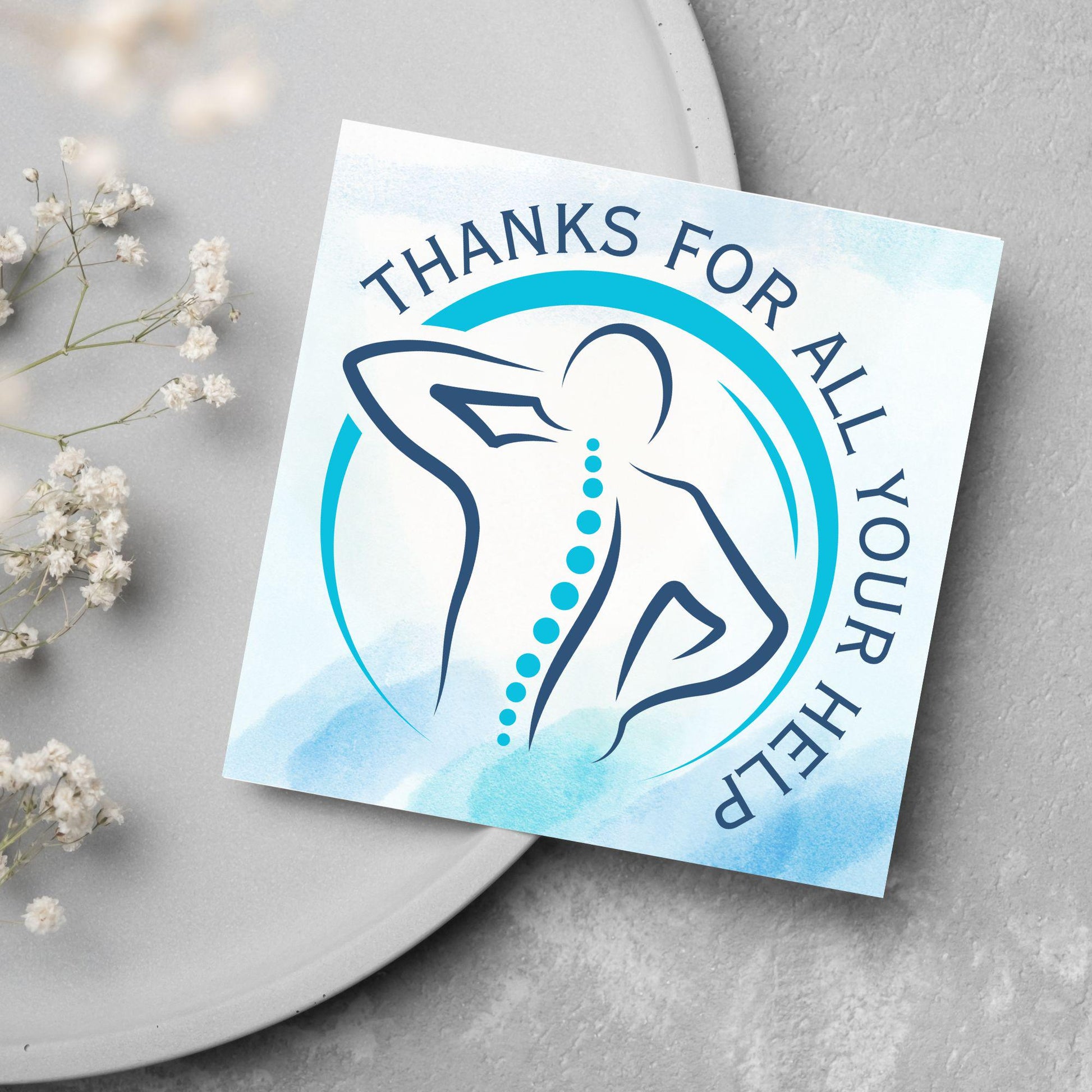 Thank You Card for Physiotherapist, Card For Massage Therapist, Chiropractor Thank You Card,