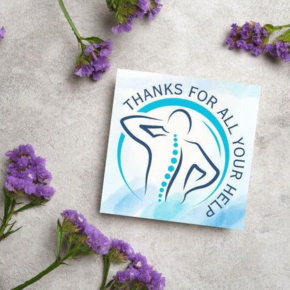 Thank You Card for Physiotherapist, Card For Massage Therapist, Chiropractor Thank You Card,