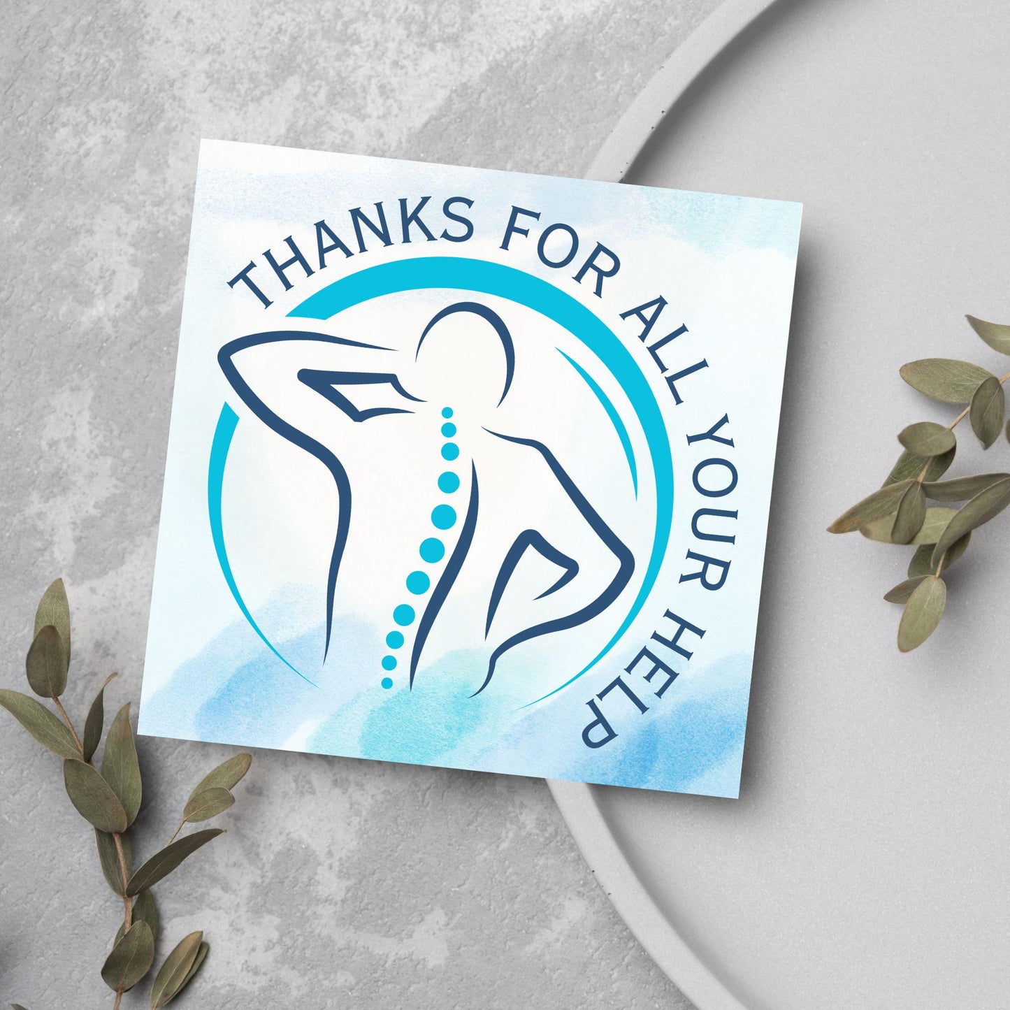 Thank You Card for Physiotherapist, Card For Massage Therapist, Chiropractor Thank You Card,