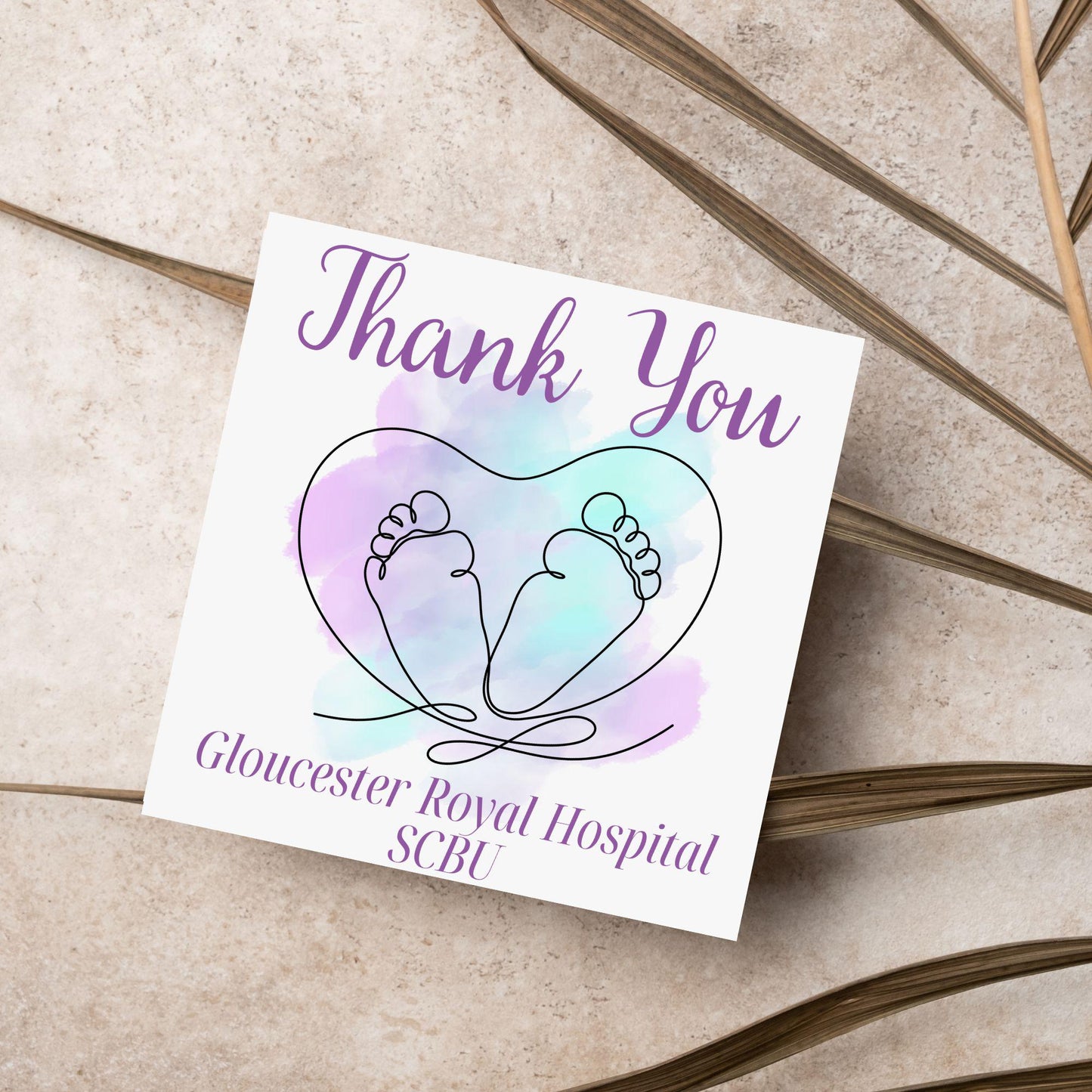 Personalised Thank You Card for Special Care Baby Unit, Card For Neonatal Nurse, Thank You Hospital Card, SCBU, NICU