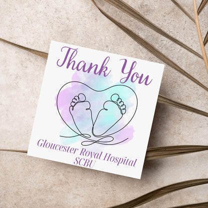 Personalised Thank You Card for Special Care Baby Unit, Card For Neonatal Nurse, Thank You Hospital Card, SCBU, NICU