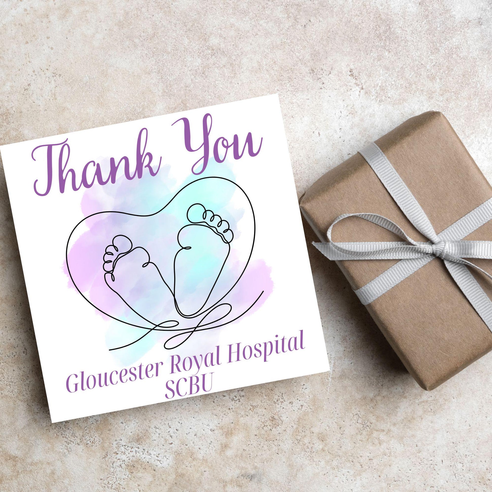 Personalised Thank You Card for Special Care Baby Unit, Card For Neonatal Nurse, Thank You Hospital Card, SCBU, NICU