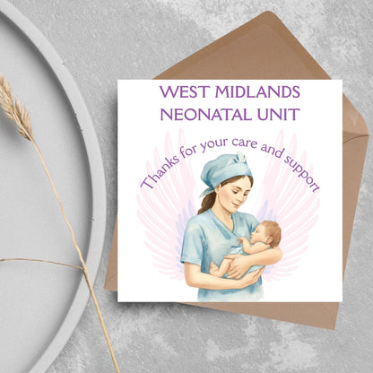 Personalised Thank You Card for Special Care Baby Unit, Card For Neonatal Nurse, Thank You Hospital Card, SCBU, NICU