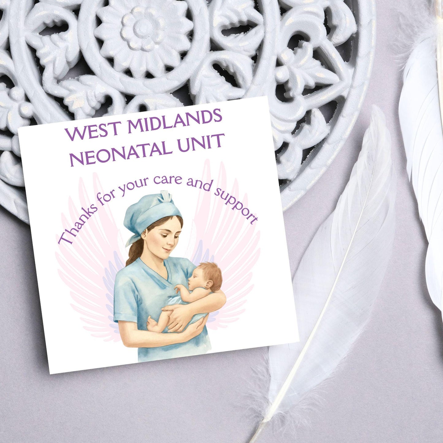 Personalised Thank You Card for Special Care Baby Unit, Card For Neonatal Nurse, Thank You Hospital Card, SCBU, NICU
