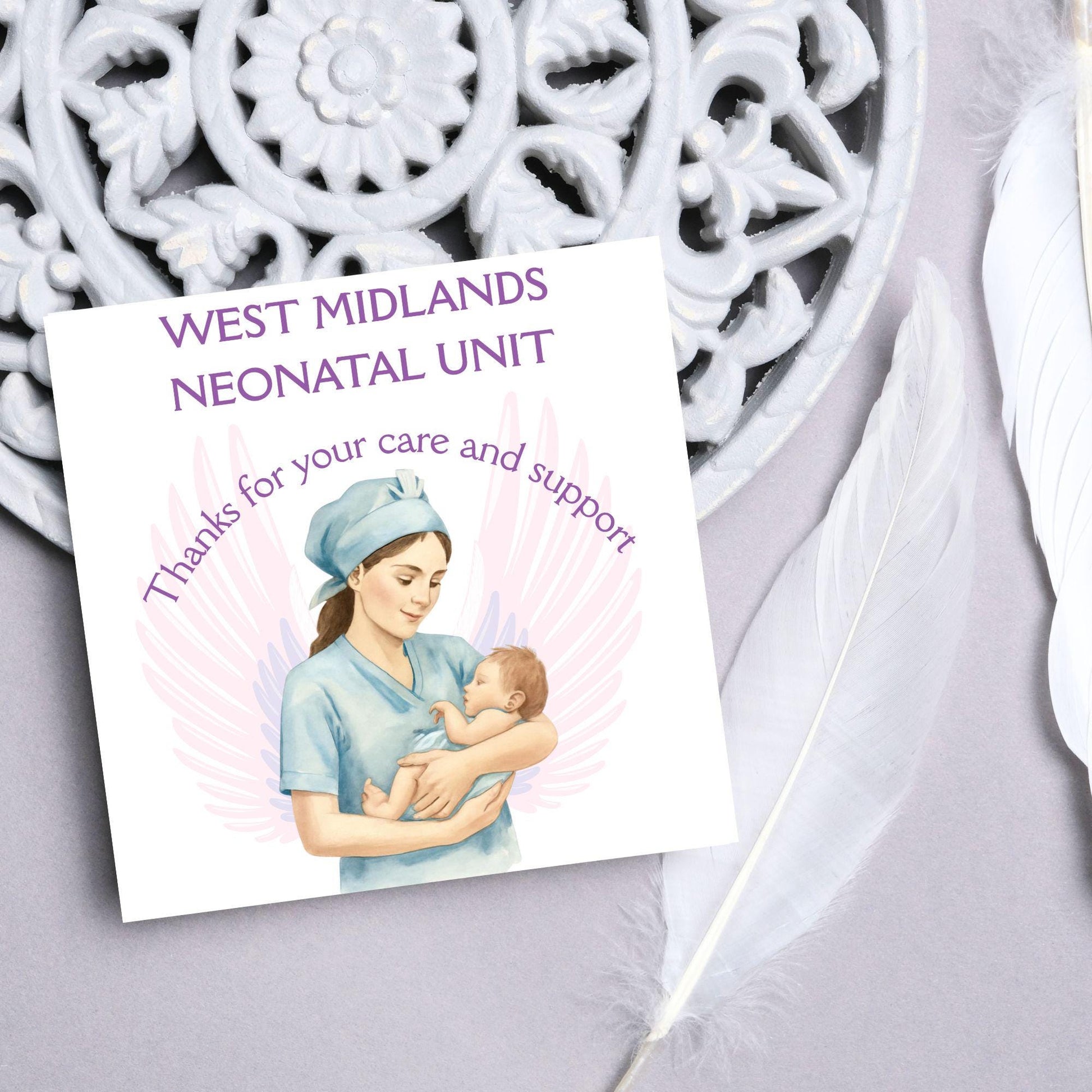 Personalised Thank You Card for Special Care Baby Unit, Card For Neonatal Nurse, Thank You Hospital Card, SCBU, NICU