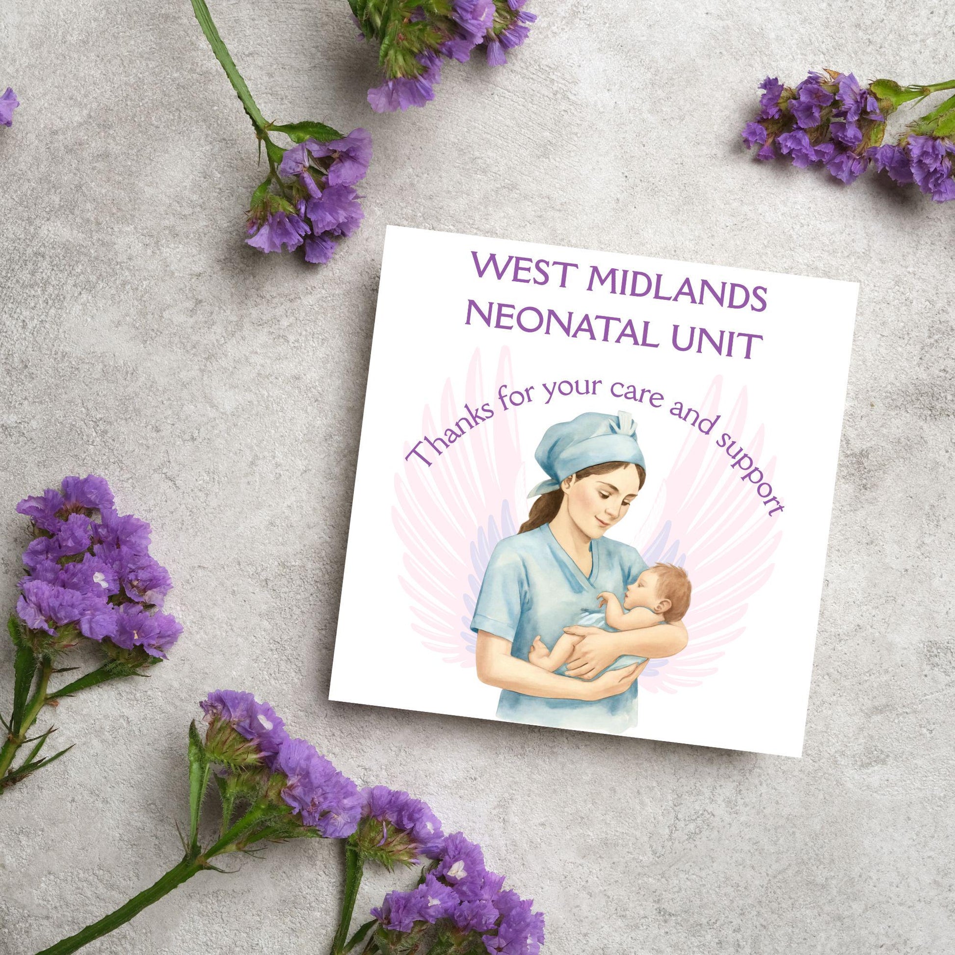 Personalised Thank You Card for Special Care Baby Unit, Card For Neonatal Nurse, Thank You Hospital Card, SCBU, NICU