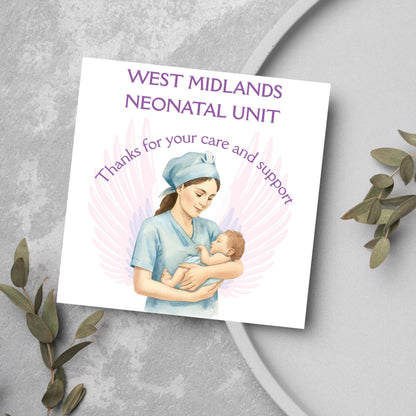 Personalised Thank You Card for Special Care Baby Unit, Card For Neonatal Nurse, Thank You Hospital Card, SCBU, NICU