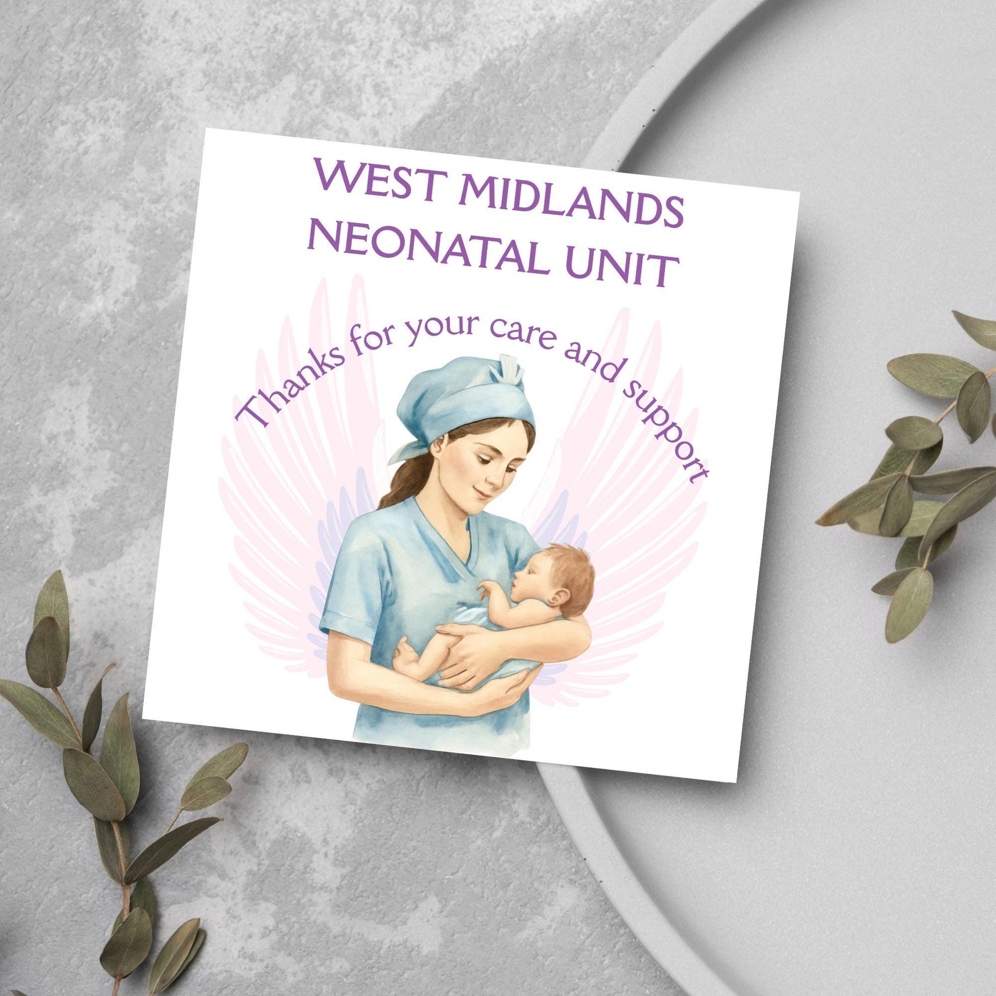 Personalised Thank You Card for Special Care Baby Unit, Card For Neonatal Nurse, Thank You Hospital Card, SCBU, NICU