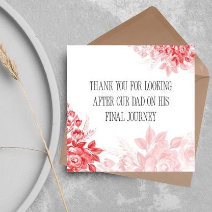 Personalised Thank You Card for Funeral Home, Undertakers card, Mortuary Card, Chapel of Rest Thank You Card, Funeral Director Thanks