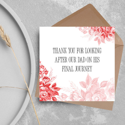 Personalised Thank You Card for Funeral Home, Undertakers card, Mortuary Card, Chapel of Rest Thank You Card, Funeral Director Thanks