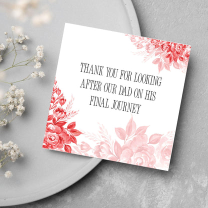 Personalised Thank You Card for Funeral Home, Undertakers card, Mortuary Card, Chapel of Rest Thank You Card, Funeral Director Thanks