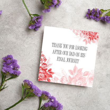 Personalised Thank You Card for Funeral Home, Undertakers card, Mortuary Card, Chapel of Rest Thank You Card, Funeral Director Thanks