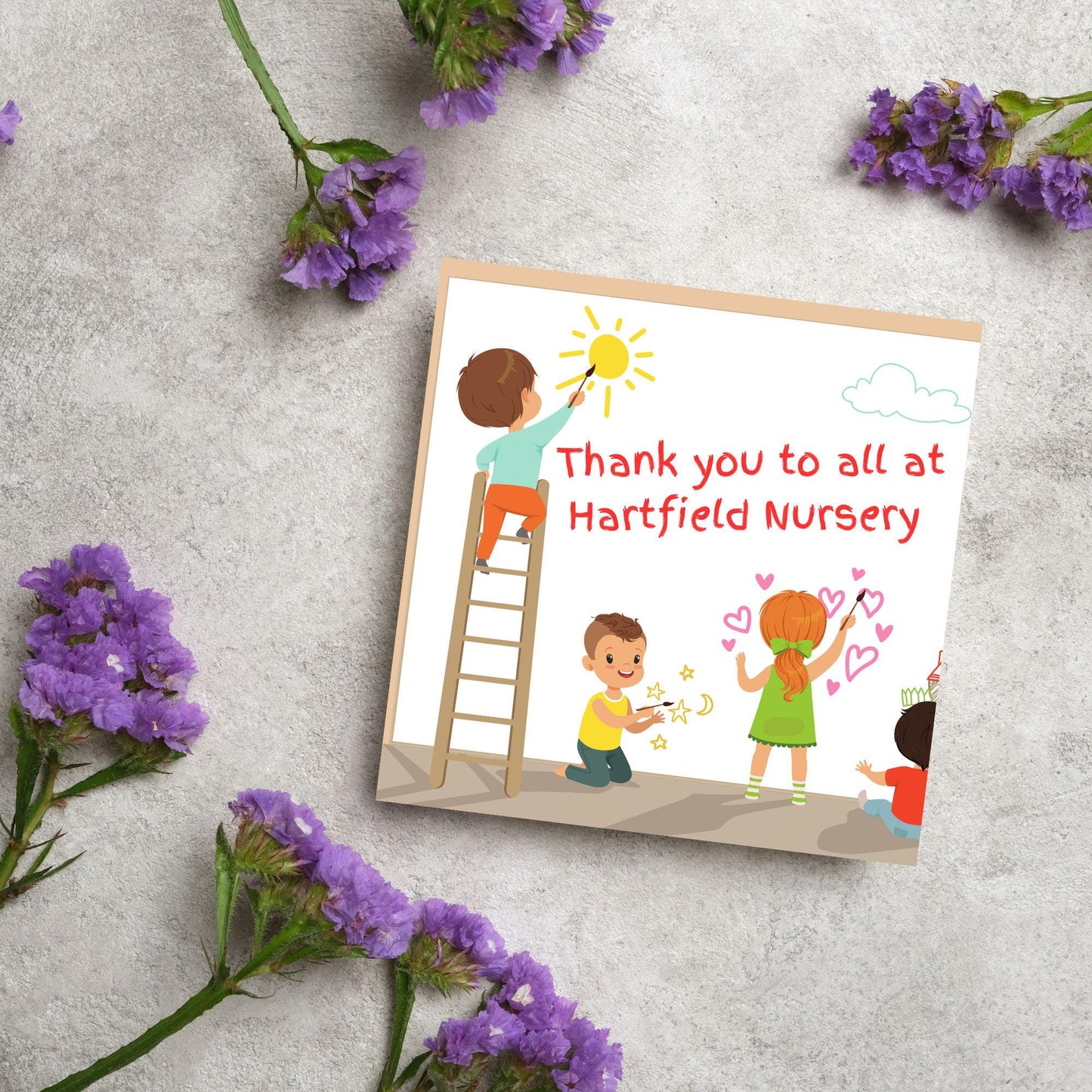 Personalised Thank You Card for Nursery, Card for Pre School, Childminder Thanks