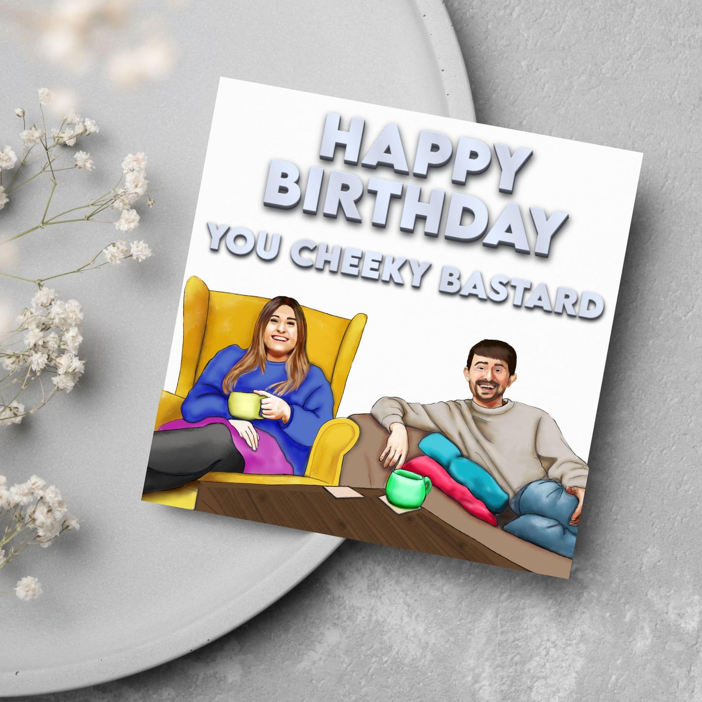Gogglebox Birthday Card, Funny Sophie and Pete Birthday Card, British Themed, UK TV Show