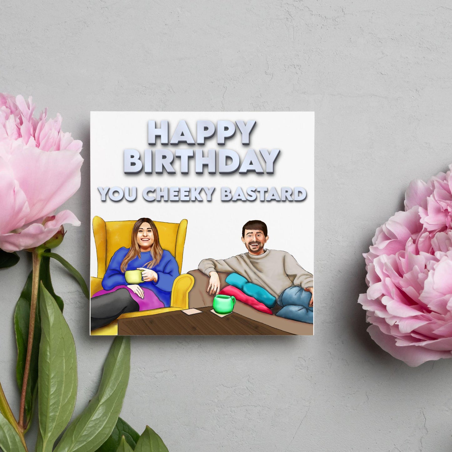 Gogglebox Birthday Card, Funny Sophie and Pete Birthday Card, British Themed, UK TV Show
