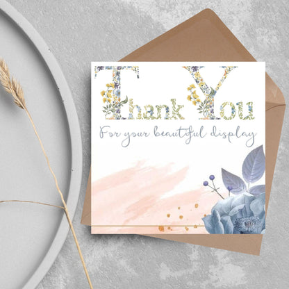 Thank You Card for Florist, Thanks for Flowers, Floral arrangement, Wedding Flowers, Funeral Wreath