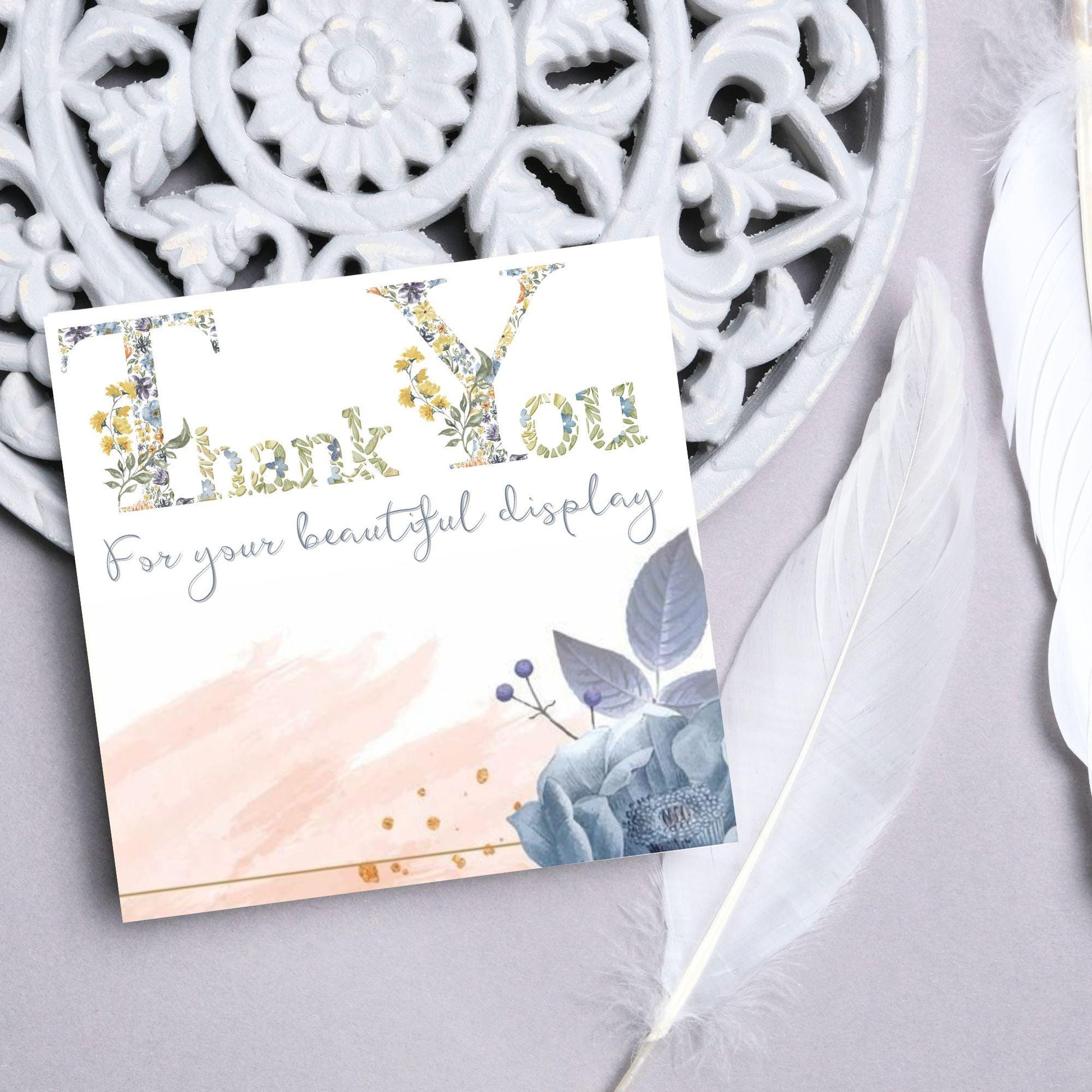 Thank You Card for Florist, Thanks for Flowers, Floral arrangement, Wedding Flowers, Funeral Wreath