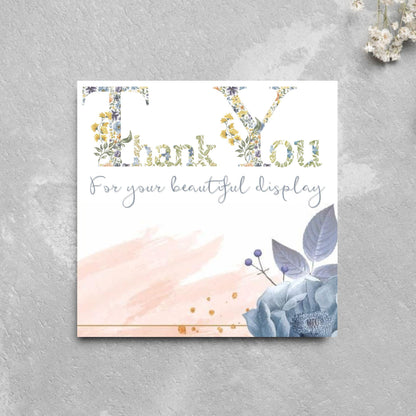 Thank You Card for Florist, Thanks for Flowers, Floral arrangement, Wedding Flowers, Funeral Wreath