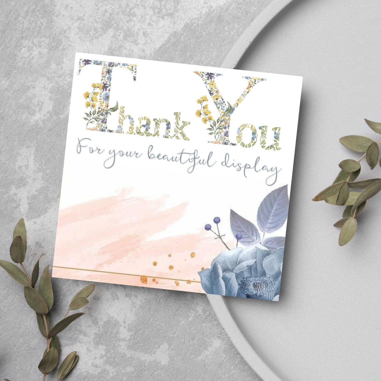 Thank You Card for Florist, Thanks for Flowers, Floral arrangement, Wedding Flowers, Funeral Wreath