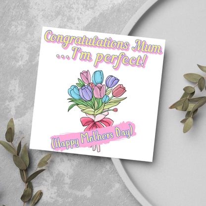 Funny Mother's Day Card, Cute Card for Mum, Greetings Card, Happy Mother's Day, Card for Mother, Mam Card, Thanks Mum Card